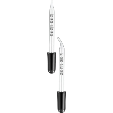 2pcs Glass scale Medicine dropper elbow straight head 1ml 7*77 pointed oblique head essential oil bottle dropper image