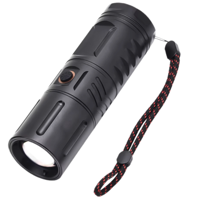 30000 Lumens Super Bright LED Flashlight USB Rechargeable Zoomable Waterproof And Power Bank Function Best For Camping Hiking Emergency image