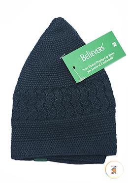 Believers'Muslim Prayer Cap Mos Design -01 Pcs (Navy Blue Color) image