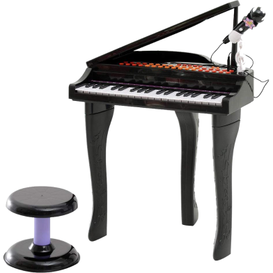 37 Keys Electric Musical Piano Sounds of Nature Keyboard Toy for kids with Microphone and Chair for Boys and Girl Children (88022B) -124135650 image