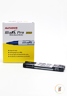 Matador White Board Marker-Black (Mark Pro 3000) - 12 Pcs image