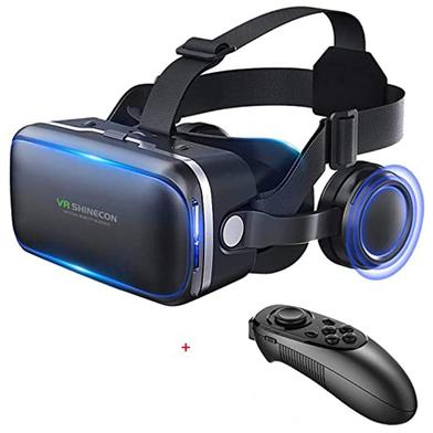 3D Glasses Box VR Headset Shinecon G04E Helmet Virtual Reality Goggles With Headphone PK BOBOVR Z4 For 4.7-6.5 Phone image