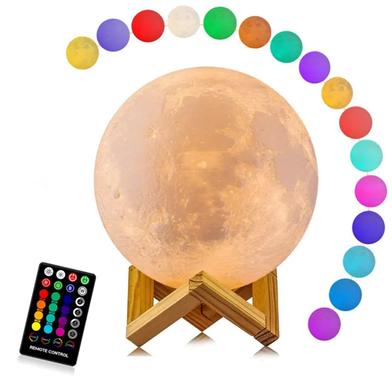 3D Moon Light with Wood Stand And Touching , Remote control Rechargeable Moonlight Lamp 3D Moon Light with Wood Stand AndTouching , Remote control Rechargeable Moonlight Lamp image