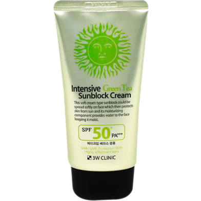 3W Clinic Intensive Green Tea Sunblock Cream SPF 50 PA image