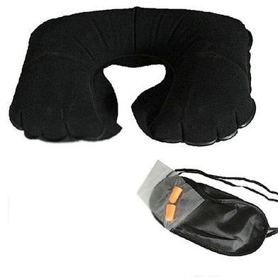 3 In 1 Air Travel Kit Combo - Inflatable Pillow, Ear Buds And Eye Mask image