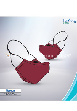 Turaag Protex MAROON Face Mask For Women - 1 Pcs (Washable and reusable up to 25 times) image