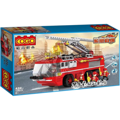 424 PCS COGO City Fire Fighter Building Brick Blocks Toys Educational DIY LEGO Set image