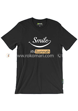 Smile It's Sunnah T-Shirt - XL Size (Black Color) image