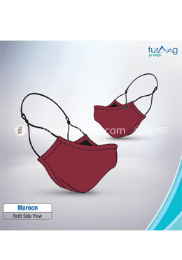 Turaag Protex MAROON Face Mask For Men - 1 Pcs (Washable and reusable up to 25 times) image