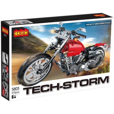 573pcs building blocks motorcycle Sportster Chopper Tech-Storm Toy Set For Kids image