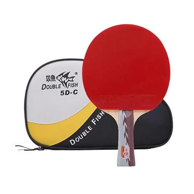 Double Fish Table Tennis Bat Red image