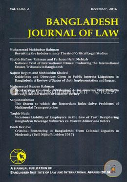 Bangladesh Journal of Law : Vol. 16 No. 2 image