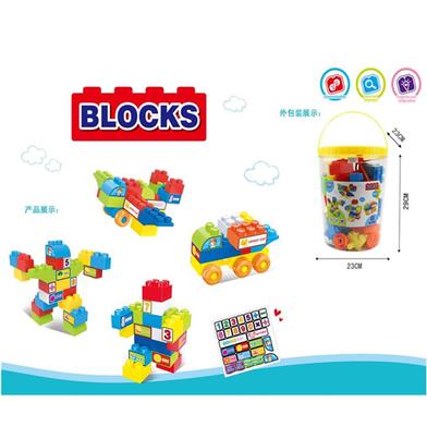 62pcs Assembling Building Puzzle blocks in a Bucket image