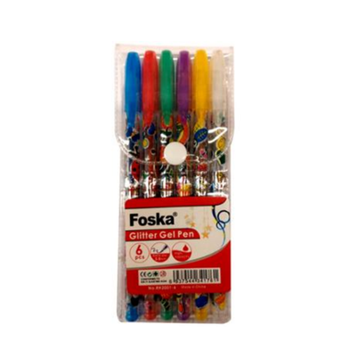 6 Colour Glitter Pen Set image