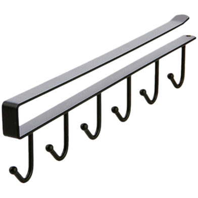 6 In 1 Cup Holder No Drill Under Cabinet Hook Hanger image
