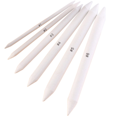 6 PCS Blending Stumps and Tortillions, Sketch Drawing Tools, Paper Art Blenders for Student Sketch Drawing image