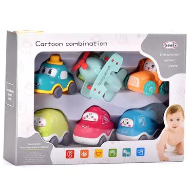 6 Pcs Cartoon Car Set Toy for Baby and Toddler Unbreakable (801) image