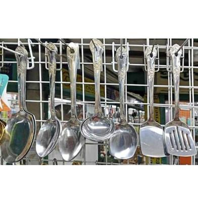 6 Pcs Stainless Steel Silver Color Serving Spoon Set image