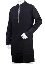 Black Andi Cotton Panjabi (P-110) image