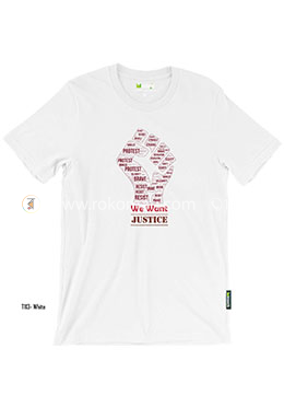 We Want Justice T-Shirt - XXL Size (White Color) image