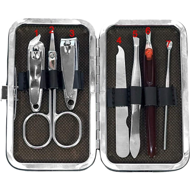 7 in 1 Stainless Steel Manicure Set and Pedicure Set and Nail Scissors - Silver image