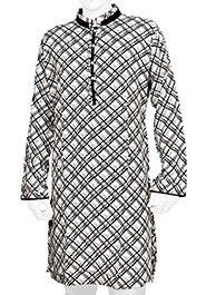White/Black Printed Short Panjabi (P-119) image