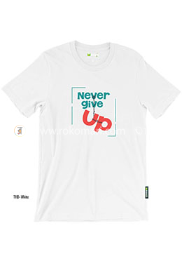 Never Give Up T-Shirt - XL Size (White Color) image
