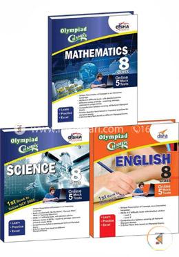 Olympiad Champs Science, Mathematics, English Class 8 with 15 Mock Online Olympiad Tests (set of 3 books) image