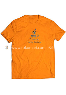 Java Happy Coding T-Shirt - Yellow Color (XL) image