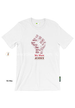 We Want Justice T-Shirt - M Size (White Color) image