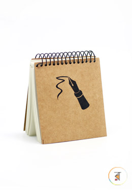 Golden Pen - Spiral Pocket Notepad [300 Pages) [Brown Cover] [Off-White Paper] image