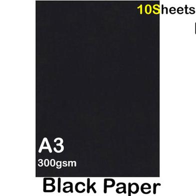 Card Thick Art Paper A3 Black 300 GSM - 10 Sheetss image