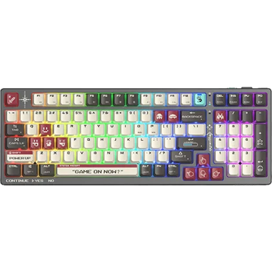 A4Tech WS98 Rgb Blms Red Switch Bluetooth 5.1 Plus 2.4g Wired Dual-core Wireless Mechanical Gaming Keyboard Pixels Red image