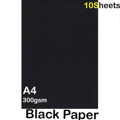 Card Thick Art Paper A4 Black 300 GSM - 10 Sheetss image