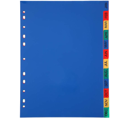 A4 File Dividers 10/12 Part Index Jan-Dec (1 Pack) image