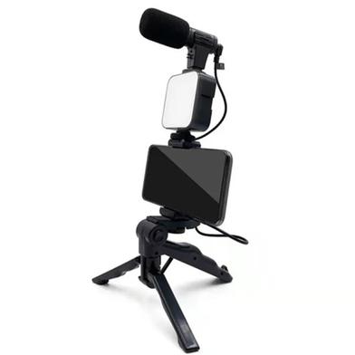 AY-49 Video Vlogger Kits Microphone LED Fill Light Mini Tripod With Remote For Phone Vlog Video Recording Condenser image
