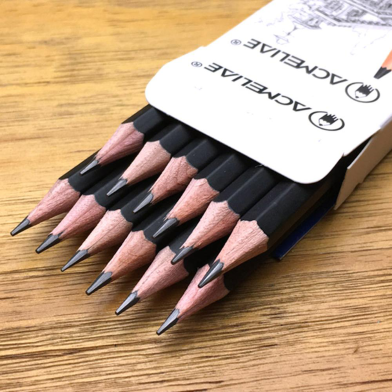 Acmeliae HB Matt Black Color Body Graphite Pencil 43510 - (12pcs/Box) image