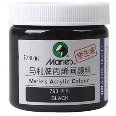 Maries Acrylic Colour Black - 100 ml image