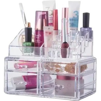 Acrylic Transparent Drawers Makeup Organizer Lipstick Holder Dust-Proof 4 Drawer Desk Organizer Cosmetic Storage Box image