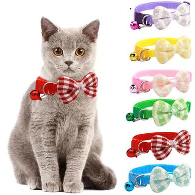 Adjustable Cat Collar Colorful Kitten Premium Bow Collar image