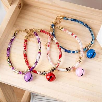Adjustable Japanese Pet Collar Retro-Style Cat Neck Ring With Bell image