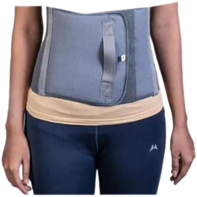 After Delivery Abdominal Belt Tummy Reduction Trimmer Belly Slimming Binder Abdominal Compression Support Gray Hook and Loop Closure for Women and Men image