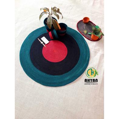 Ahyan Handicraft 1Pcs Regular Jute Round Floor Mat/Rug (3feet) with 3Pcs Planter Basket Set Combo image