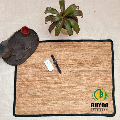 Ahyan Handicraft 1 Pcs Regular Jute Square Floor Mat/Rug (3 feet) with 3 Pcs Planter Basket Set Combo image