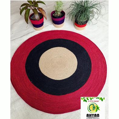 Ahyan Handicraft Colorful Printed Jute Floor Mat/Rug image