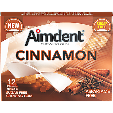 Aimdent Cinnamon Sugar Free Chewing Gum - 12 Pcs image
