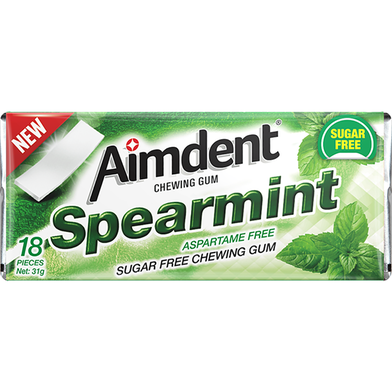Aimdent Spearmint Sugar Free Chewing Gum - 18 Pcs image