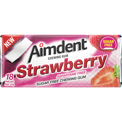 Aimdent Strawberry Sugar Free Chewing Gum - 18 Pcs image