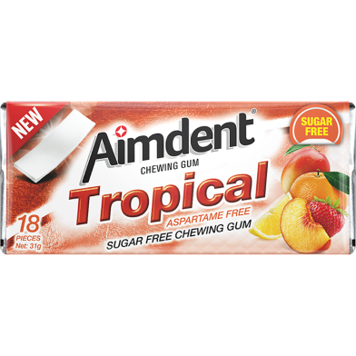 Aimdent Tropical Sugar Free Chewing Gum - 18 Pcs image