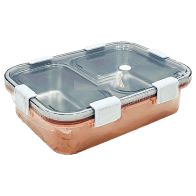 Airtight 2 Part Stainless Steel Tiffin Box Food Container With Spoon image